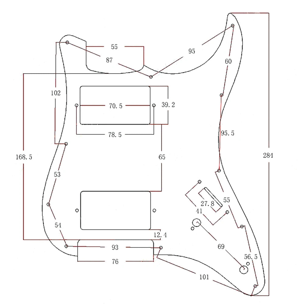 11-Hole HH Metal Strat Pickguard - Orange Gold Aluminum - Ploutone