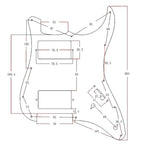 11-Hole HH Metal Strat Pickguard - Orange Gold Aluminum - Ploutone