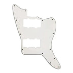 Jazzmaster HH Pickguard - Pickup and Screw Holes Only (No Controls) - 3-Ply White - Ploutone