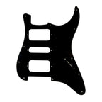 11-Hole HSH Strat Pickguard (No Control Holes) - 20+ Colors 1-Ply Black - Ploutone