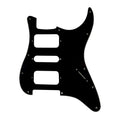 11-Hole HSH Strat Pickguard (No Control Holes) - 1-Ply Black - Ploutone