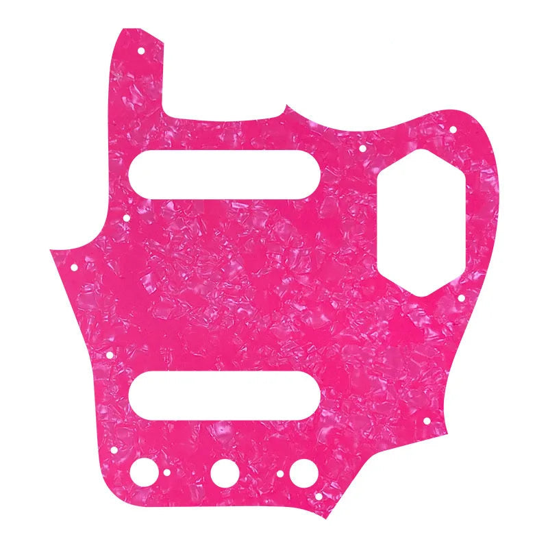 10-Hole SS Jaguar Pickguard for MIJ Fender - 20+ Colors 4-Ply Pink Pearl - Ploutone