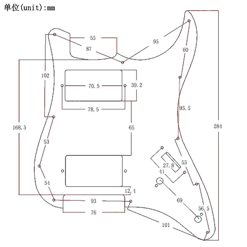 11-Hole HH Metal Strat Pickguard - Gold Aluminum - Ploutone