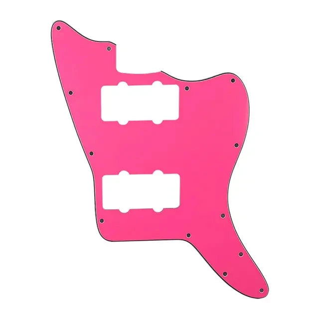 Jazzmaster HH Pickguard - Pickup and Screw Holes Only (No Controls) - 4-Ply Pink Pickguards from Ploutone