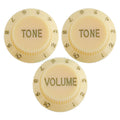 Electric Guitar Control Knobs, 24 Spline Imperial - Cream & Gold Knobs from Ploutone