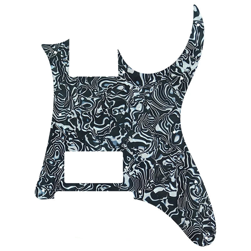 Ibanez RG350EX Single Humbucker Pickguard (No Control Knob) - 4-Ply Black & White Shell - Ploutone