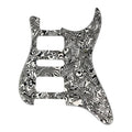 11-Hole HSH Strat Pickguard (No Control Holes) - 4-Ply White Pearl Shell - Ploutone