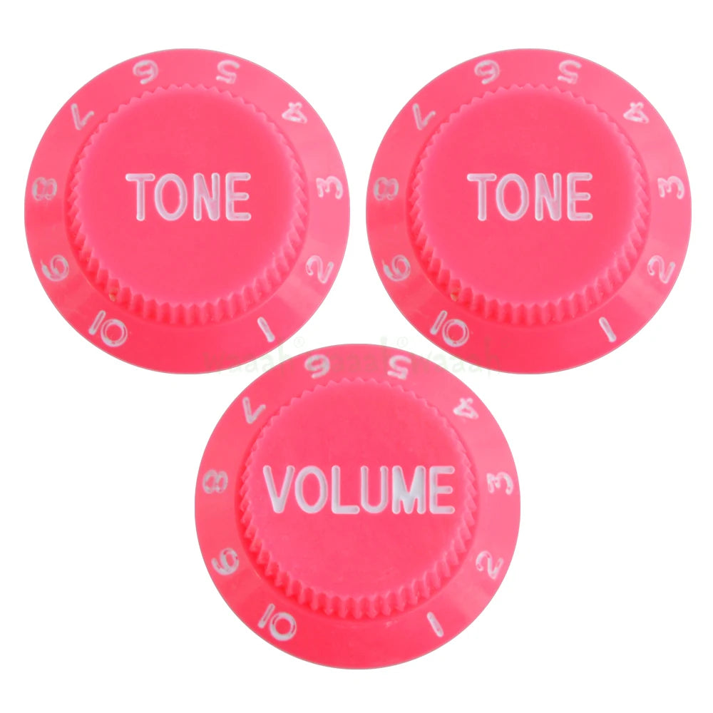 Electric Guitar Control Knobs, 24 Spline Imperial - Multiple Colors Pink - Ploutone