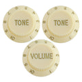 Electric Guitar Control Knobs, 24 Spline Imperial - Ivory & Gold Knobs from Ploutone