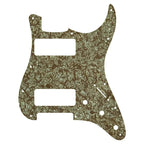 11-Hole Dual P90 Strat Pickguard - 25+ Colors 4-Ply Brown Pearl - Ploutone