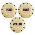 Electric Guitar Control Knobs, 24 Spline Imperial - Cream & Black Knobs from Ploutone