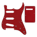 11-Hole SSS Strat Pickguard and Matching Back Plate - 20+ Colors 3-Ply Red - Ploutone