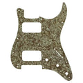 11-Hole HH Strat Pickguard (Round Corners, 3-Knobs) - 4-Ply Brown Pearl - Ploutone