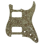11-Hole HH Strat Pickguard (Round Corners) - 20+ Colors 4-Ply Brown pearl - Ploutone