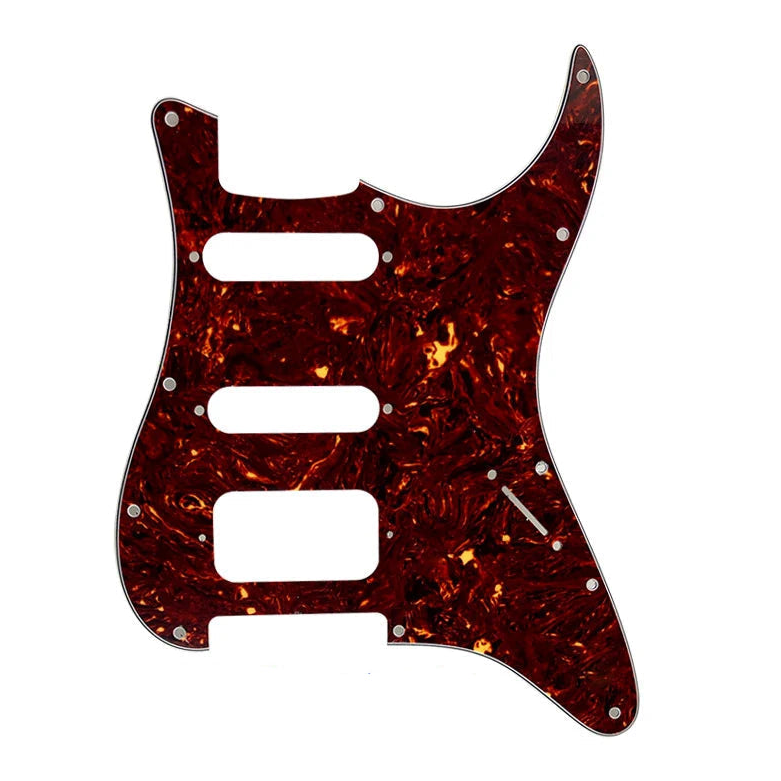 Fender Stratocaster HSS Pickguard (Open Humbucker) - 4-Ply Brown Tortoise HSS Stratocaster Pickguards from Ploutone