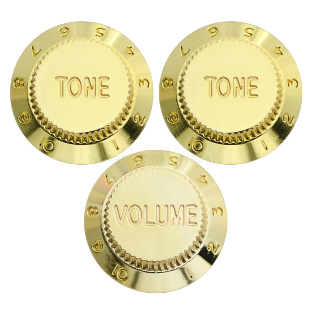 Electric Guitar Control Knobs, 24 Spline Imperial - Gold Knobs from Ploutone
