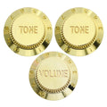 Electric Guitar Control Knobs, 24 Spline Imperial - Multiple Colors Gold - Ploutone