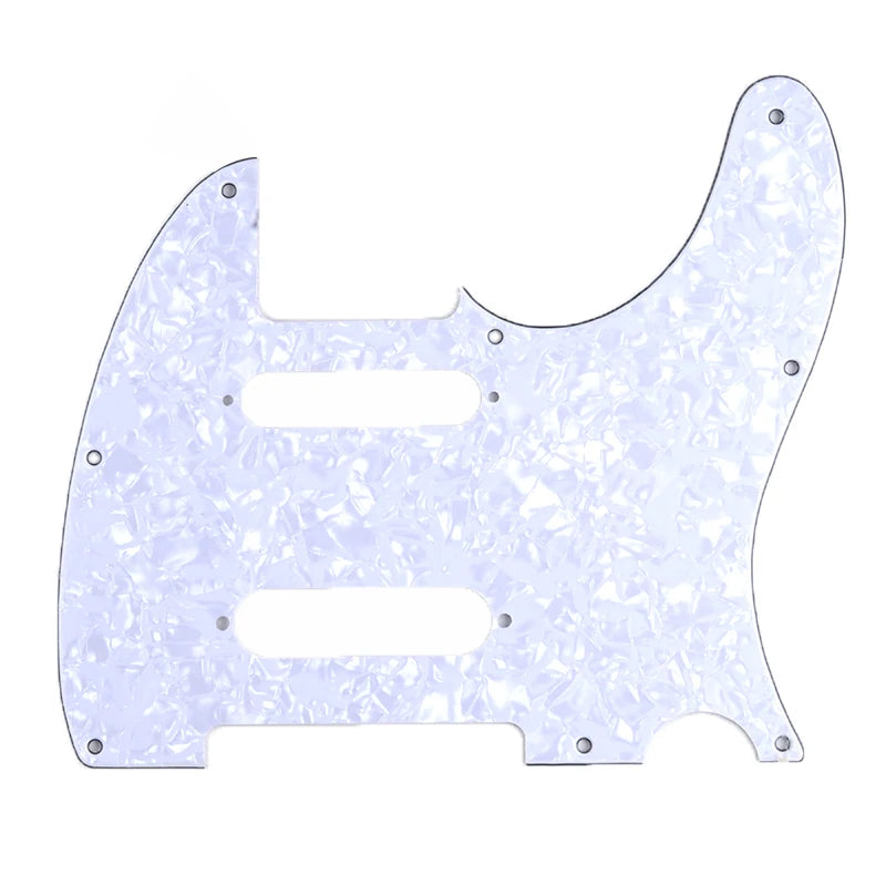 Nashville Telecaster Pickguard 8-Hole SSS - 3-Ply White Pearl - Ploutone