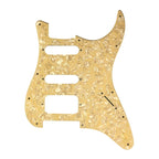 Fender Stratocaster HSS Pickguard (Open Humbucker) - 1-Ply Cream Yellow HSS Stratocaster Pickguards from Ploutone