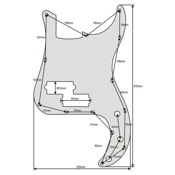 13-Hole Precision Bass Pickguard - 4-Ply Brown Tortoise (4-String) - Ploutone