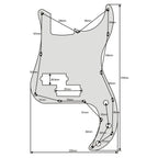 Precision Bass Pickguard - 13-Hole Fits Fender 4-String USA/MIM P-Bass - 4-Ply Red Tortoise - Ploutone