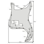 Precision Bass Pickguard - 13-Hole Fits Fender 4-String USA/MIM P-Bass - 4-Ply Blue Pearl - Ploutone