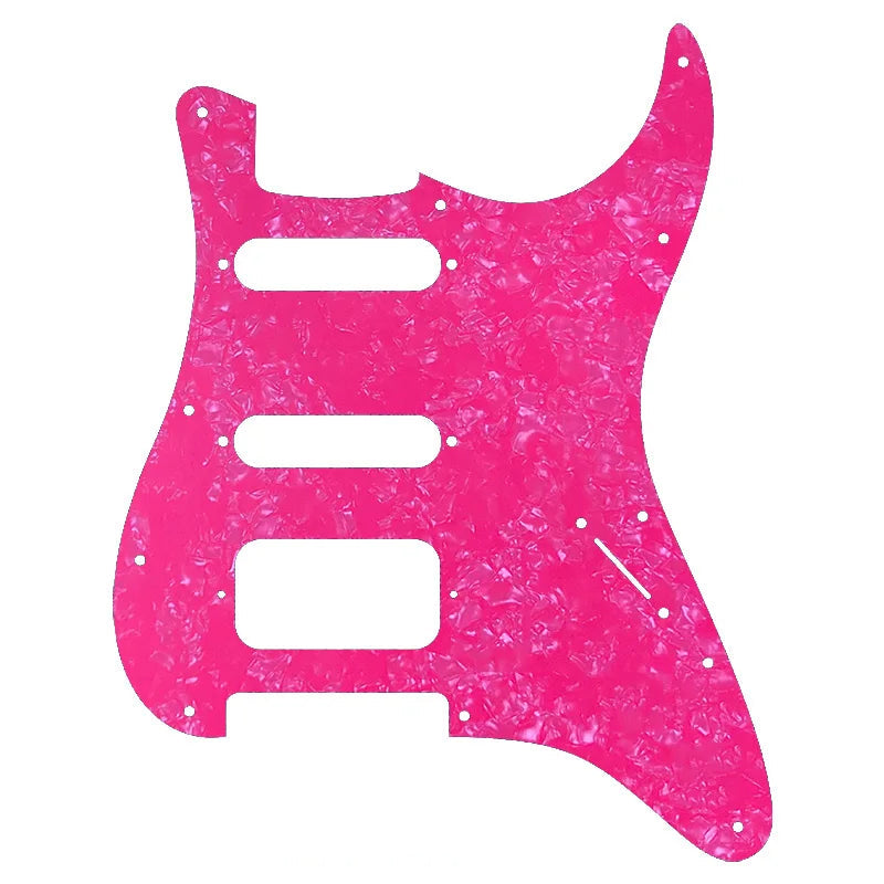 Fender Stratocaster HSS Pickguard (Open Humbucker) - 4-Ply Pink Pearl HSS Stratocaster Pickguards from Ploutone