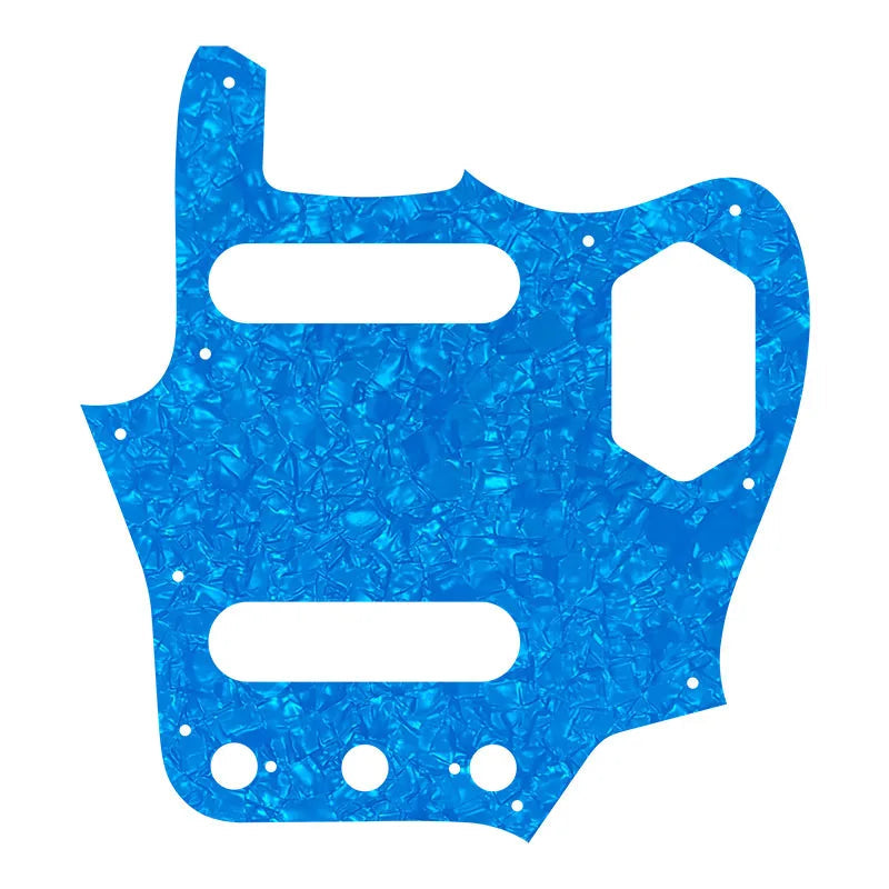 10-Hole SS Jaguar Pickguard for MIJ Fender - 20+ Colors 4-Ply Light Blue Pearl - Ploutone