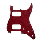 11-Hole HH Strat Pickguard (Round Corners) - 20+ Colors 4-Ply Red Pearl - Ploutone