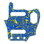 10-Hole SS Jaguar Pickguard for MIJ Fender - 20+ Colors 4-Ply Blue Shell - Ploutone