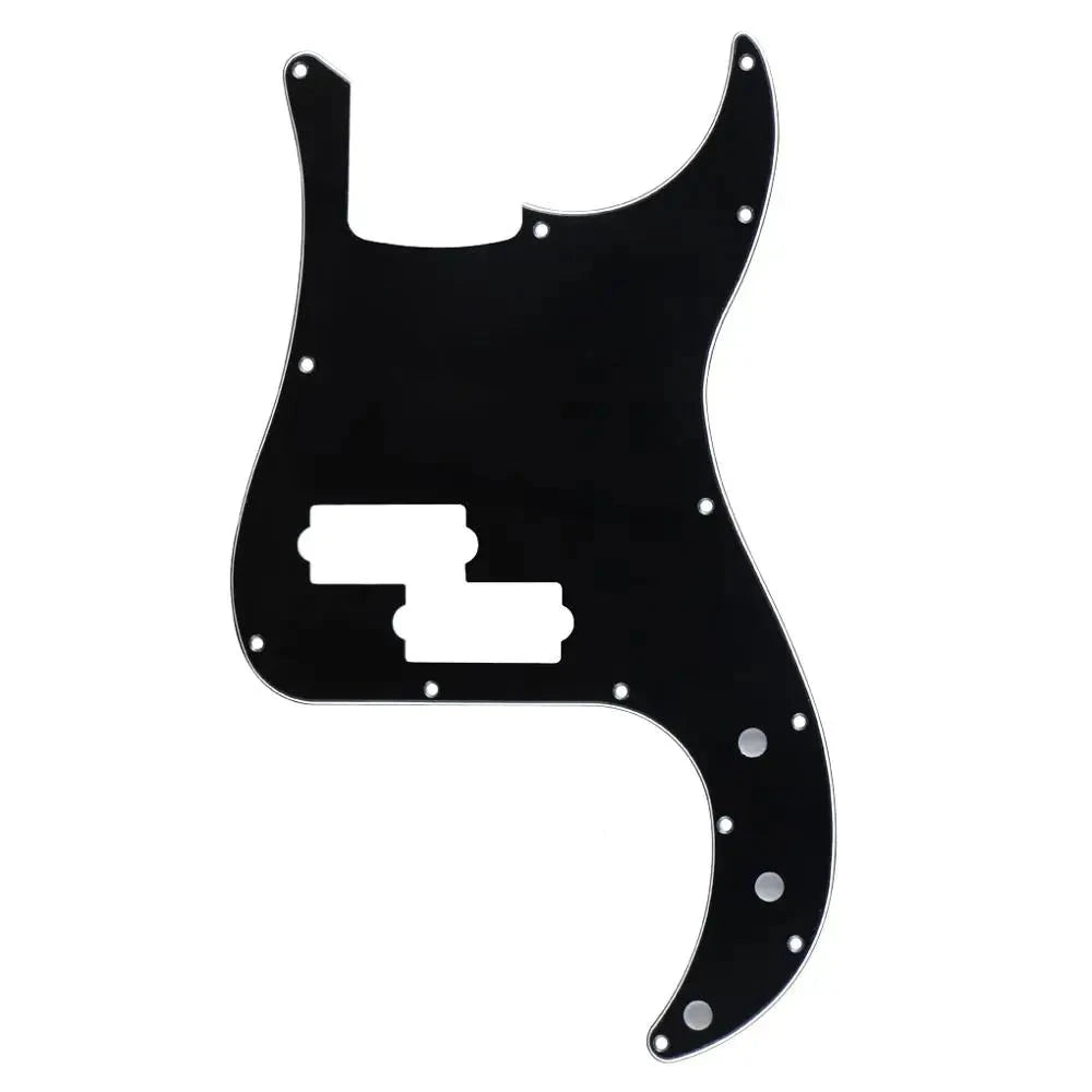 Precision Bass Pickguard - 13-Hole Fits Fender 4-String USA/MIM P-Bass - 3-Ply Black - Ploutone