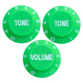 Electric Guitar Control Knobs, 24 Spline Imperial - Green & White Knobs from Ploutone
