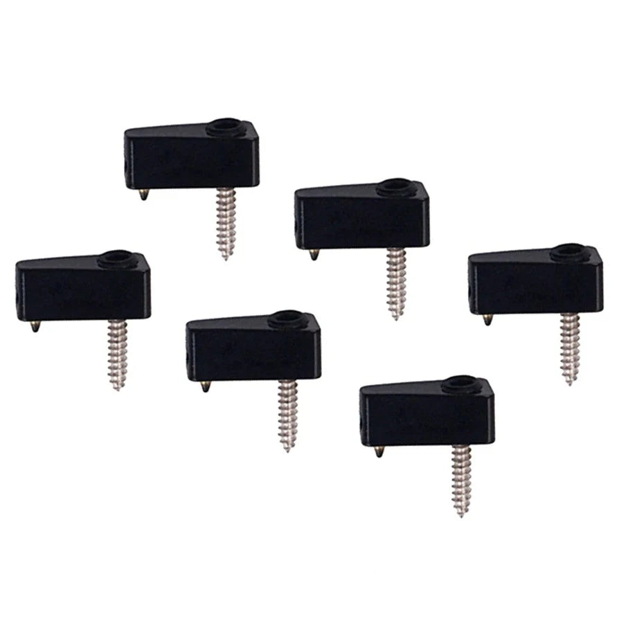 Individual Triangular Locking Headless Guitar Nuts - Set of 6 - Black Guitar Fittings and Parts from Ploutone