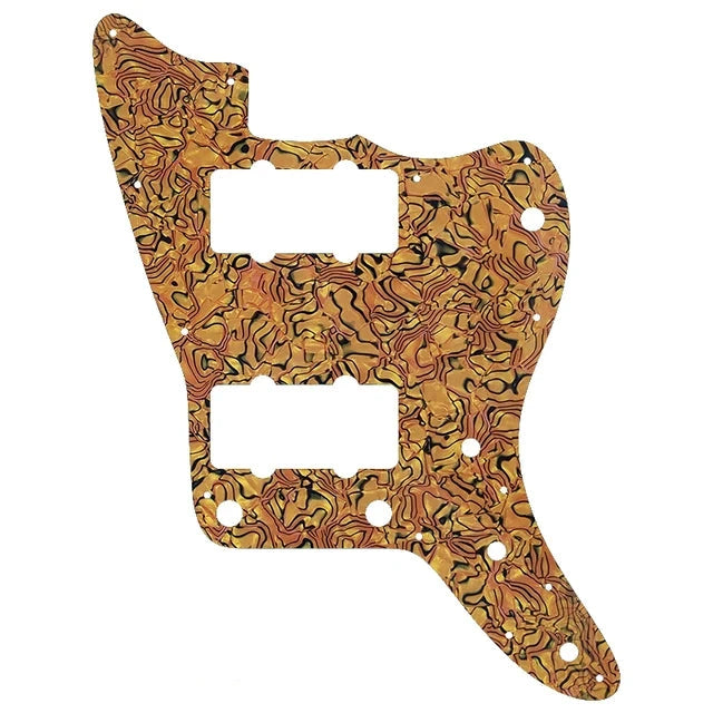 Jazzmaster HH Pickguard (No Upper Controls) - Orange Pearl Shell Pickguards from Ploutone