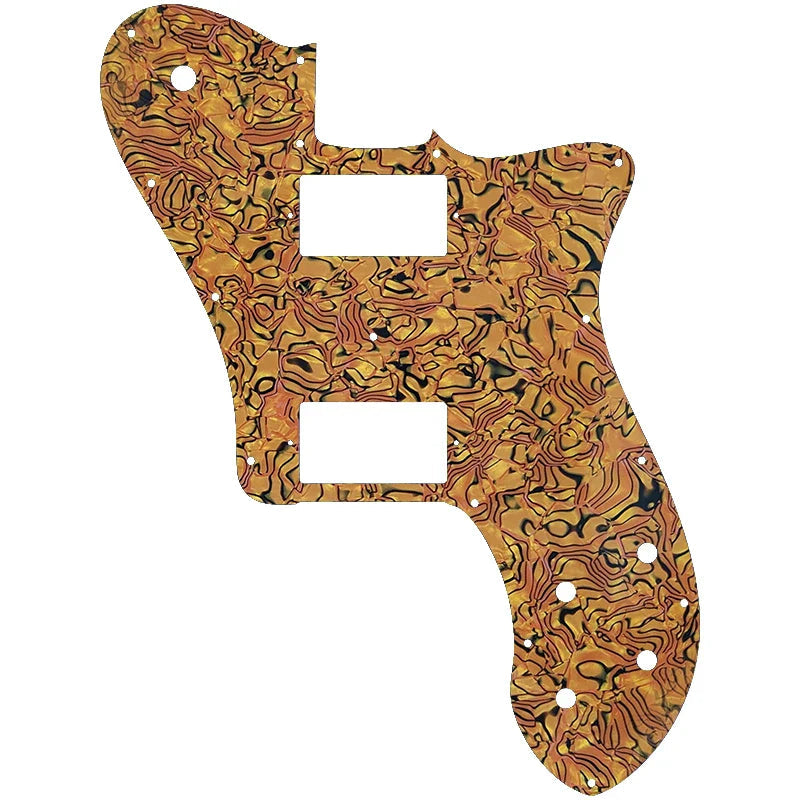 72' Deluxe Telecaster Pickguard (PAF Humbuckers) - 20+ Colors 4-Ply Orange Shell - Ploutone