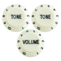 Electric Guitar Control Knobs, 24 Spline Imperial - Vintage White & Black Default Title - Ploutone