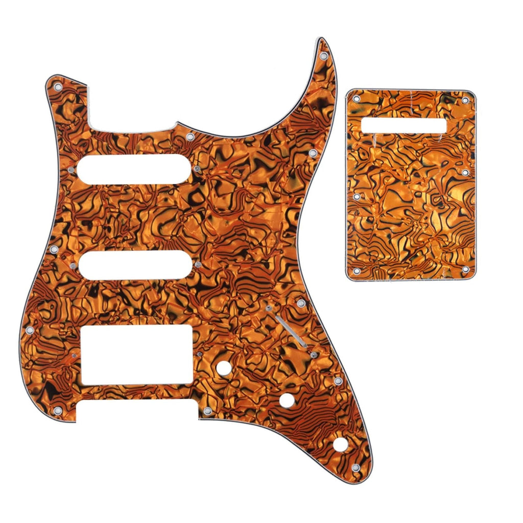 11-Hole HSS Strat Pickguard and Matching Back Plate - Multiple Colors HSS Strat Pickguards from Ploutone