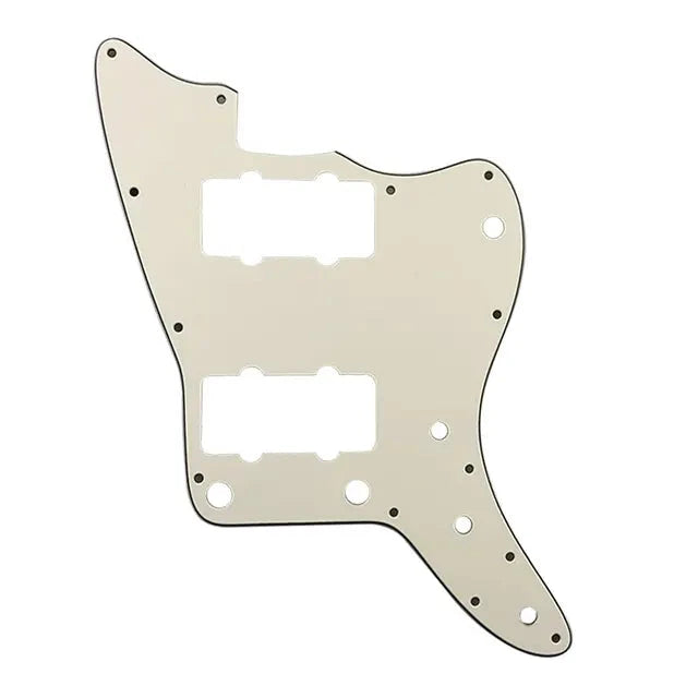 Jazzmaster HH Pickguard (No Upper Controls) - 3-Ply Parchment Pickguards from Ploutone