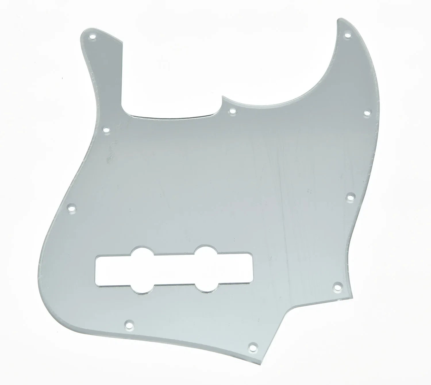 10-Hole Jazz Bass Pickguard (4-String) - Acrylic Silver Mirror - Ploutone