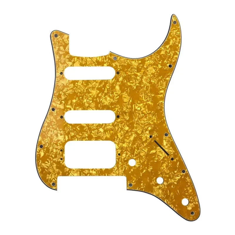 Floyd Rose Strat HSS Pickguard - 20+ Colors 4-Ply Golden Pearl - Ploutone