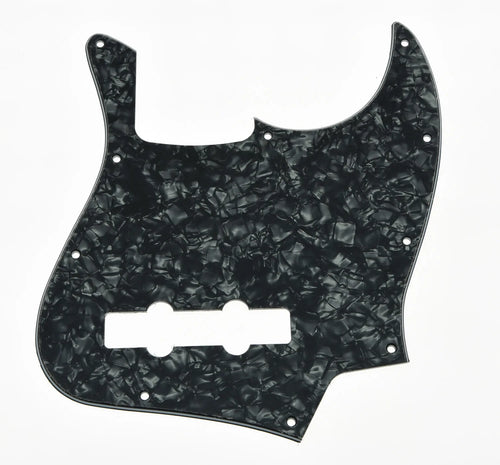 10-Hole Jazz Bass Pickguard (4-String) - Black Pearl - Ploutone