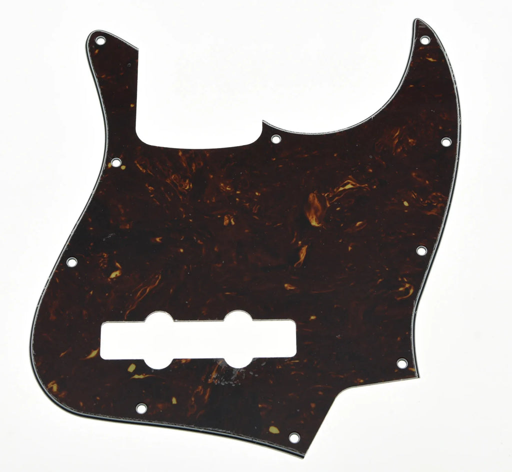 10-Hole Jazz Bass Pickguard (4-String) - 4-Ply Brown Tortoise - Ploutone
