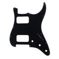 11-Hole HH Strat Pickguard (Round Corners, 3-Knobs) - 3-Ply Black - Ploutone
