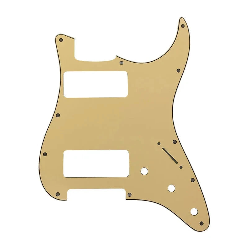 11-Hole Dual P90 Strat Pickguard - 25+ Colors 3-Ply Cream Yellow - Ploutone