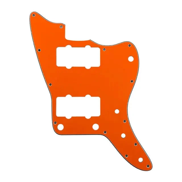 Jazzmaster HH Pickguard (No Upper Controls) - 4-Ply Orange Pickguards from Ploutone