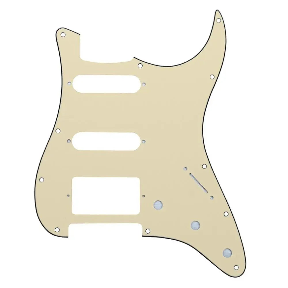 11-Hole HSS Strat Pickguard - Multiple Colors 3-Ply Cream - Ploutone