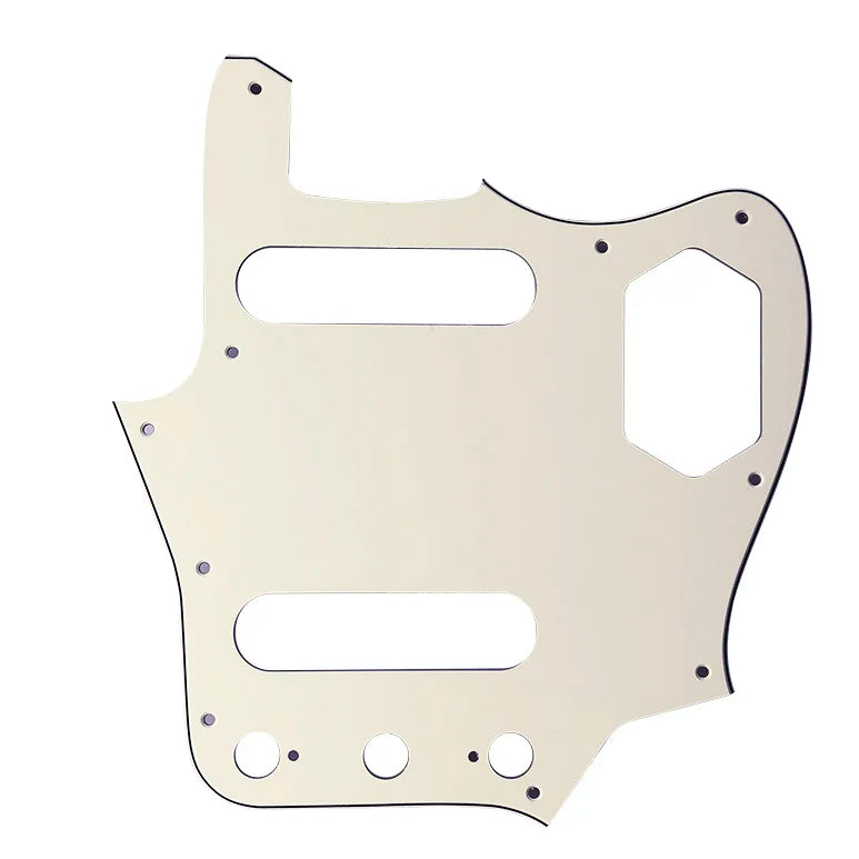 10-Hole SS Jaguar Pickguard for MIJ Fender - 20+ Colors 3-Ply Parchment - Ploutone
