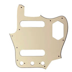 10-Hole SS Jaguar Pickguard for MIJ Fender - 20+ Colors 3-Ply Vintage Yellow - Ploutone