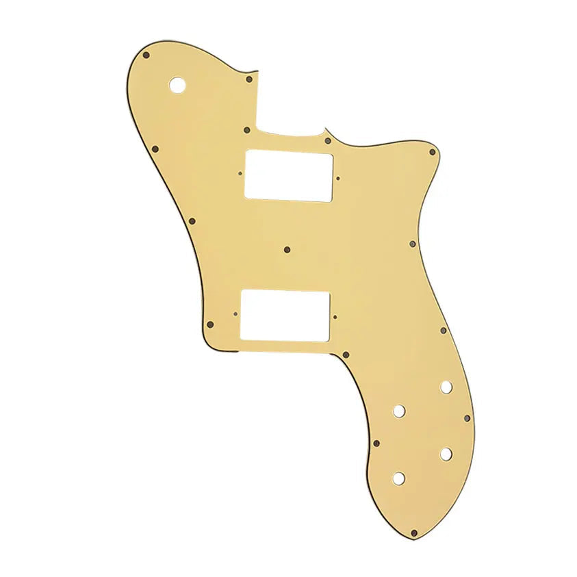 72 Deluxe Telecaster Pickguard (PAF Humbuckers) - 3-Ply Cream Yellow Pickguards from Ploutone