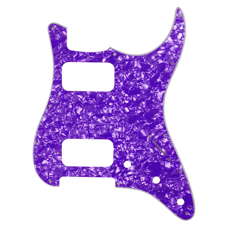 11-Hole HH Strat Pickguard (Round Corners) - 20+ Colors 4-Ply Purple Pearl - Ploutone